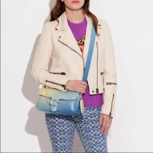 ❌Sold out❌Coach Pillow Tabby Shoulder Bag 26 Aqua Green multi Ombré Leather - Picture 14 of 15